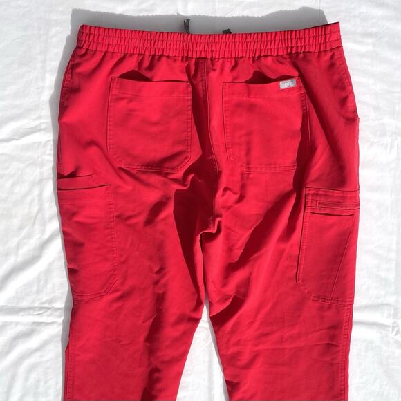 Figs Yola Skinny Scrub Pants Womens Large Petite In Pop Red - Picture 4 of 6